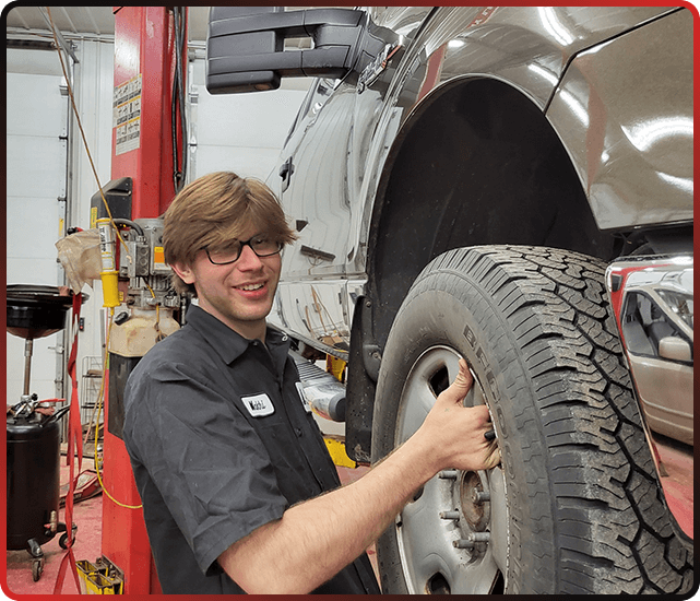 checking the tire